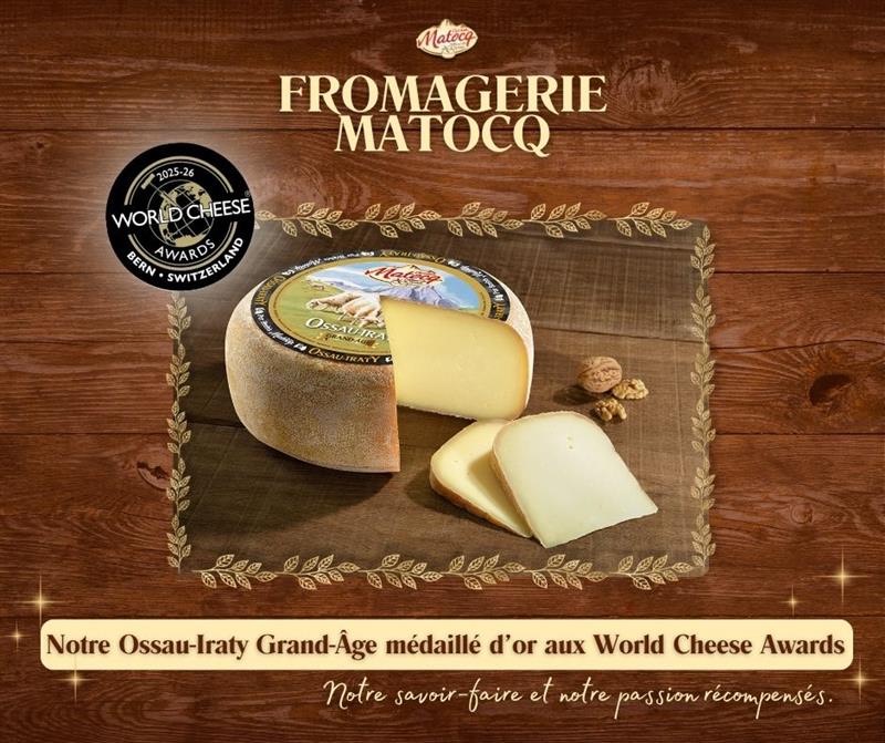 L'Ossau Iraty Grand Âge médaillé d'or aux World Cheese Awards