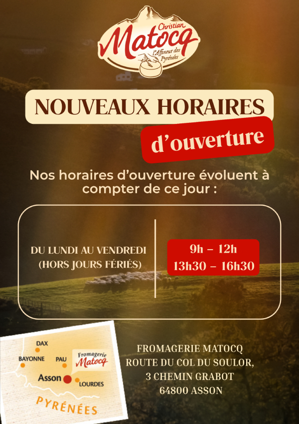 Horaires d'ouverture Matocq